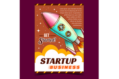 Startup Business Cosmic Advertising Banner Vector