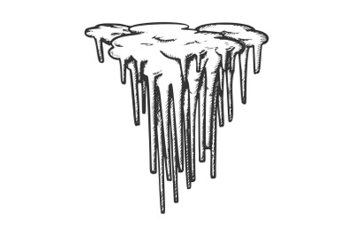 Stalactite Decorative Shape Monochrome Vector