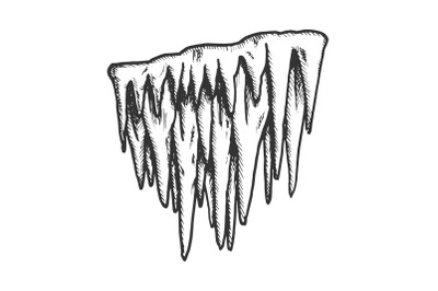 Icicle Stalactite Frost Element Monochrome Vector