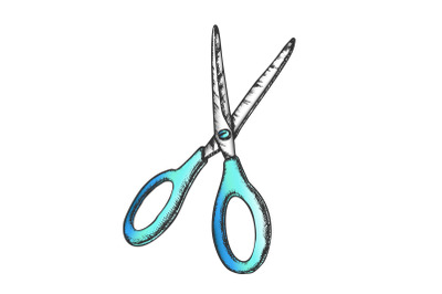 Scissors Metal Cutting Equipment Color Vector