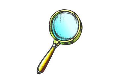 Magnifying Glass Lens Equipment Color Vector