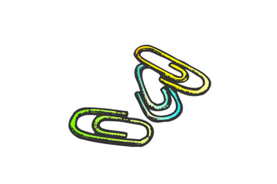 Paper Clips Office Stationery Color Vector