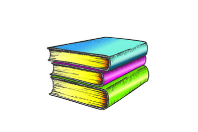 Book Stack Study Literature Color Vector