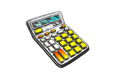 Calculator Stationery Equipment Color Vector