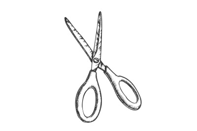 Scissors Metal Cutting Equipment Monochrome Vector