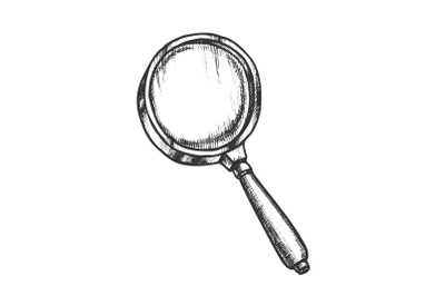 Magnifying Glass Lens Equipment Monochrome Vector