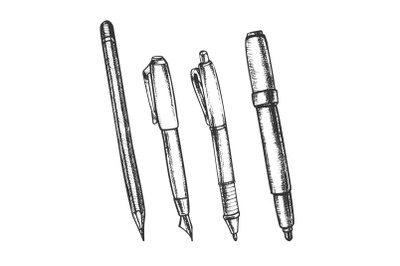 Pen, Pencil And Felt-tip Marker Retro Set Vector