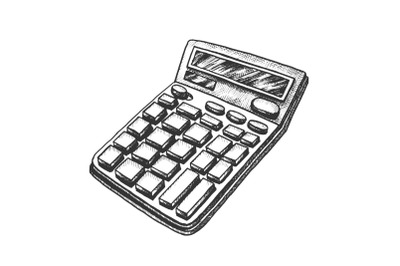 Calculator Stationery Equipment Monochrome Vector