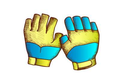 Gloves For Surfing And Diving Color Vector