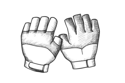 Gloves For Surfing And Diving Monochrome Vector