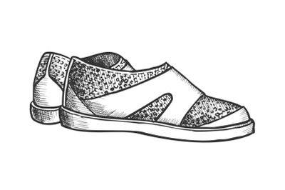 Shoes For Aqua Sport And Diving Monochrome Vector