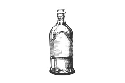 Closed Tall Classic Mexican Tequila Bottle Vector