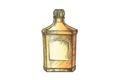 Color Square Classic Tequila Bottle With Cork Cap Vector