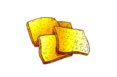 Fried Cheese In Batter Hot Meal Color Vector