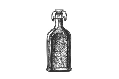 Drawn Blank Whisky Bottle With Flip Cap Vector