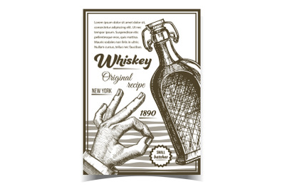 Whiskey Original Recipe Advertising Poster Vector