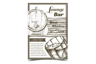 Whiskey Lounge Bar Best In Town Poster Vector