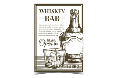 Whiskey Bar Creative Advertising Poster Vector