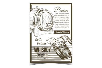 Original Whiskey Special Recipe Banner Vector