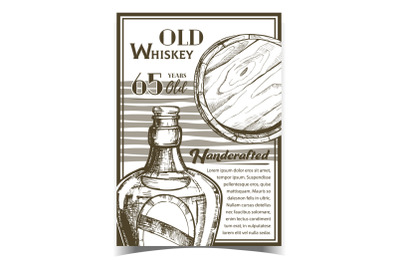 Handcrafted Old Whiskey Advertising Banner Vector