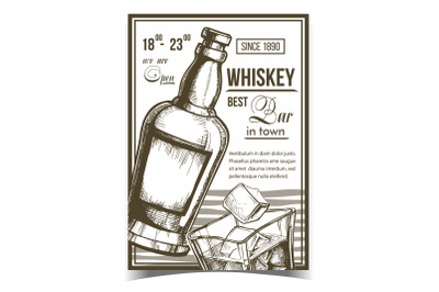 Whiskey Relaxation Bar Advertise Poster Vector