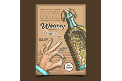 Whiskey Original Recipe Advertising Poster Vector