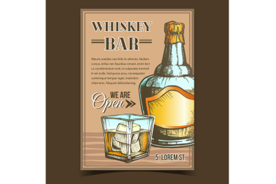 Whiskey Bar Creative Advertising Poster Vector