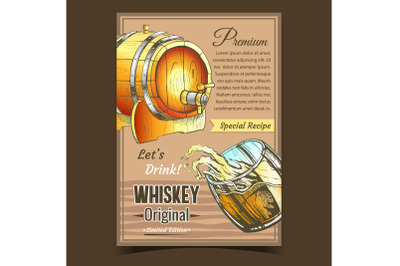 Original Whiskey Special Recipe Banner Vector