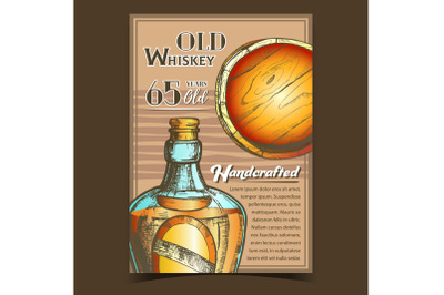 Handcrafted Old Whiskey Advertising Banner Vector