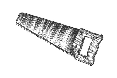 Hand Saw Woodworker Instrument Closeup Vector