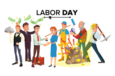 International Labor Day Vector. People Group Different Occupation Set. Isolated Cartoon Character Illustration