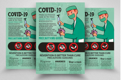 Corona Virus Precaution Flyer Template