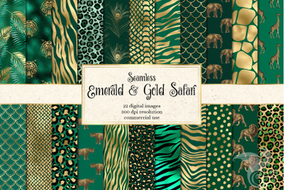 Emerald and Gold Safari Digital Paper