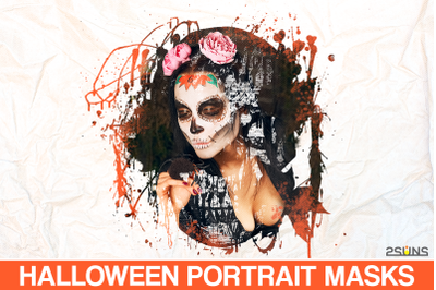 20 Watercolor Portrait Masks Halloween brushes