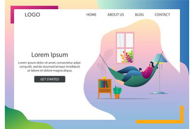 Landing Page Design Stay Home Concept