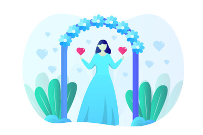 Wedding Concept Flat Illustration