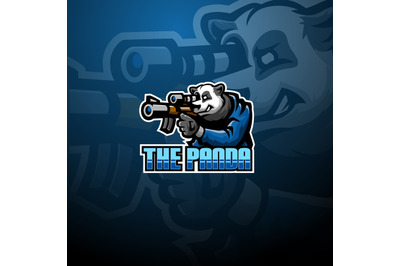 Panda snaiper esport mascot logo