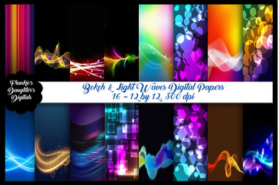 Bokeh and Light Waves Digital Papers