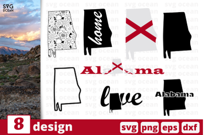 8 ALABAMA svg bundle&2C; map cricut svg