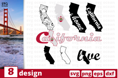 8 CALIFORNIA svg bundle&2C; map cricut svg