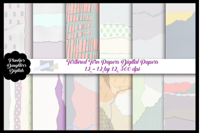 Torn Paper Textured Digital Papers