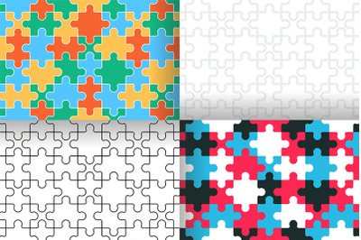 Seamless pattern with Puzzle