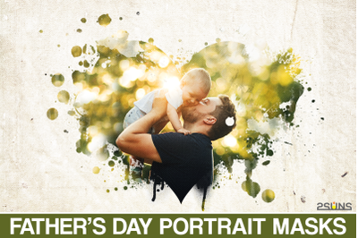 Father&#039;s Day Watercolor Template, Watercolor brush&amp;Watecolor clipping