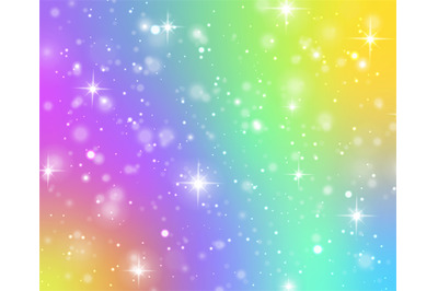 Rainbow texture. Fantasy unicorn galaxy&2C; stars in holographic sky and