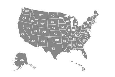 Usa map. Infographic us map with states and pins, topographic info out