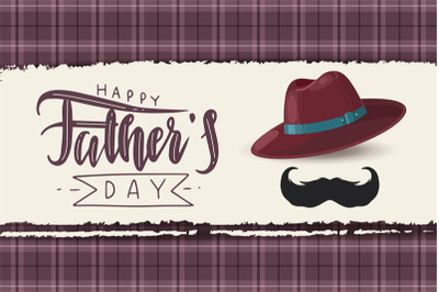 Father hat. Fathers day greeting card with typography design. Hat and