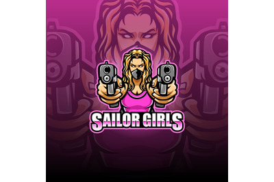 Sailor girl esport mascot logo