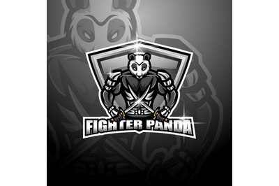 Panda fighter esport mascot logo