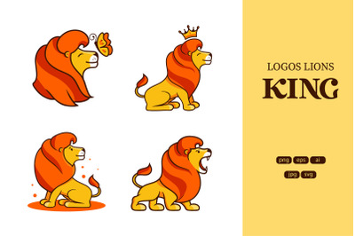 Set of logos Lion king