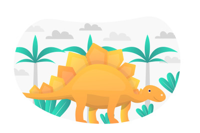 Stegosaurus Flat Illustration